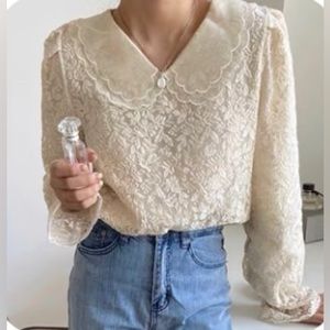 White cute lace shirt